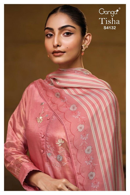 Tisha 4132 By Ganga Bemberg Silk Designer Salwar Suits Wholesale Shop In Surat

